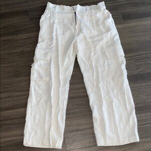 Abercrombie and Fitch White Cargo Pants